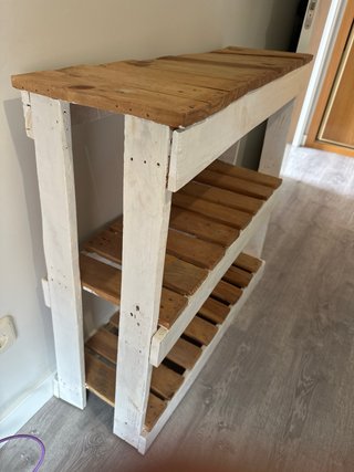 Zapatero Rústico Palets Madera Blanco