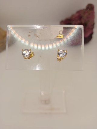 Pendientes Corazón Zirconita Xuping Oro Laminado