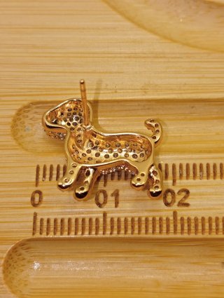 Pendientes perrito Xuping oro laminado