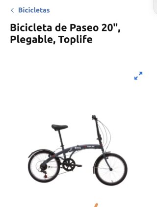 Bicicleta Paseo Plegable Toplife 20