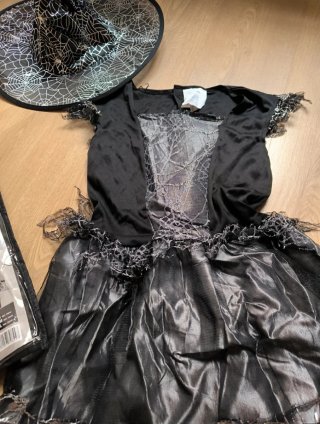Disfraz Bruja Halloween Negro y Plateado