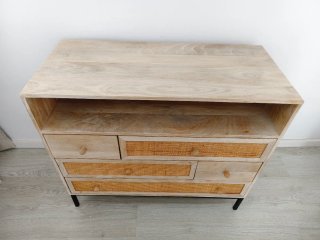 Cómoda Maisons du Monde Madera Clara y Ratán