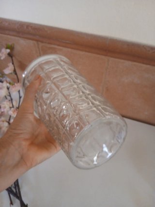 Jarrón de cristal con textura. 22 cm