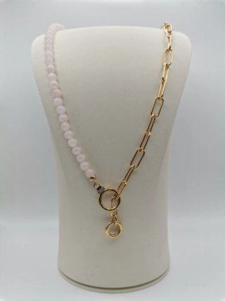 Collar Thomas Sabo plata y cuarzo rosa