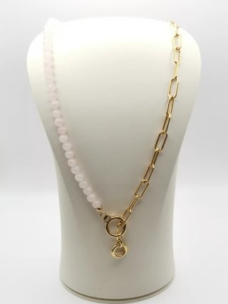 Collar Thomas Sabo plata y cuarzo rosa