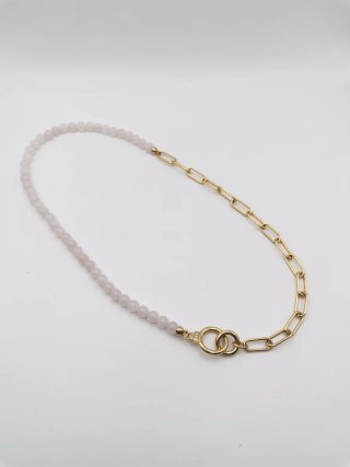 Collar Thomas Sabo plata y cuarzo rosa