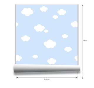 Papel pintado infantil nubes