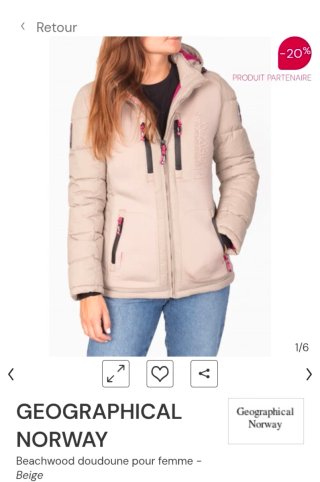 Chaqueta Geographical Norway Beige Mujer