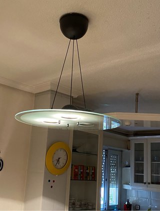 Lámpara colgante cocina cristal y metal