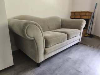 Sofá 2 plazas estilo contemporáneo beige