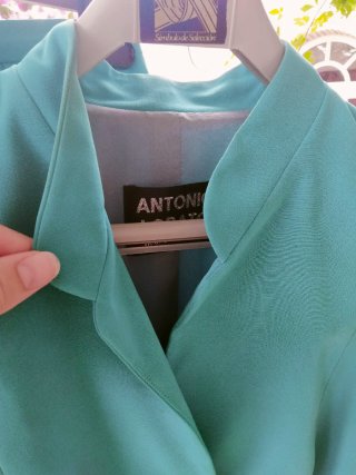Traje de fiesta verde azulado