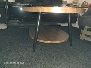 Mesa de centro ovalada madeira