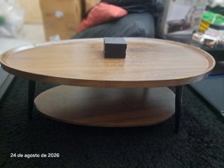 Mesa de centro ovalada madeira