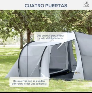 Tienda de campaña familiar gris