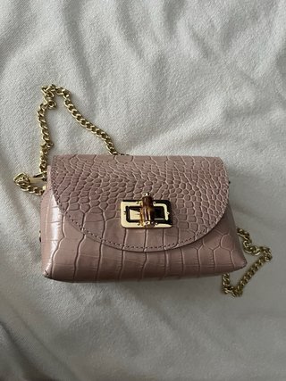Bolso Vera Pelle Italiano Vintage Piel Cocodrilo