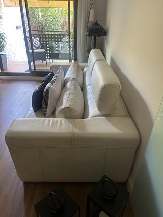 Sofá Natuzzi Piel Blanco Puff Natuzzi piel Blanco