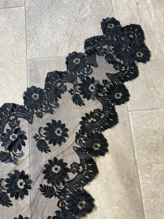 Mantilla Antigua Negra Encaje Tul