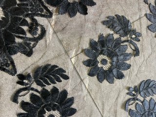 Mantilla Antigua Negra Encaje Tul