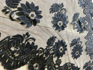 Mantilla Antigua Negra Encaje Tul