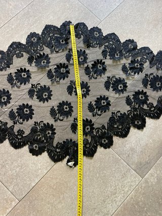 Mantilla Antigua Negra Encaje Tul