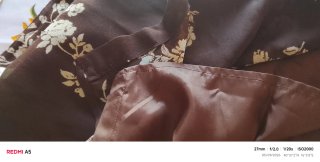 Gonna longuette fantasia floreale marrone
