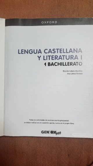 Lengua castellana y literatura I. Libro del est...