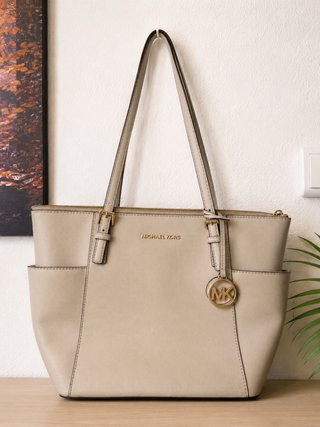 Bolso Michael Kors Beige y Dorado