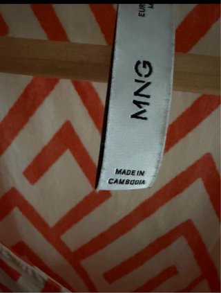 Vestido Mango naranja y blanco Talla M