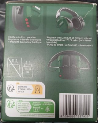 Protetor auricular Parkside bluetooth - novo