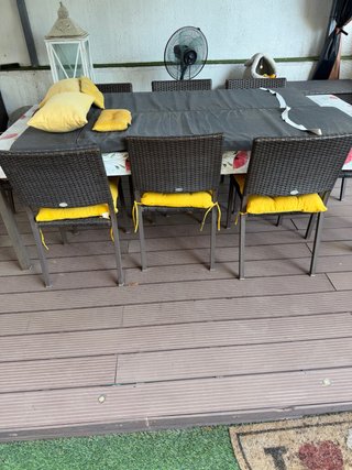 8 Sillas Terraza Metal Marrón