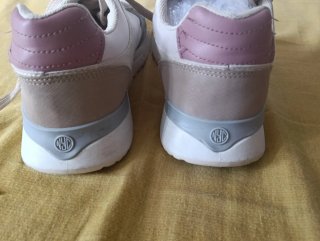 Zapatillas deportivas mujer beige y rosa T40