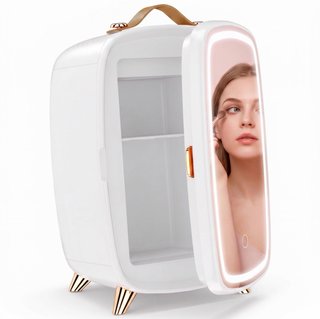 Nevera cosméticos con espejo y luz LED