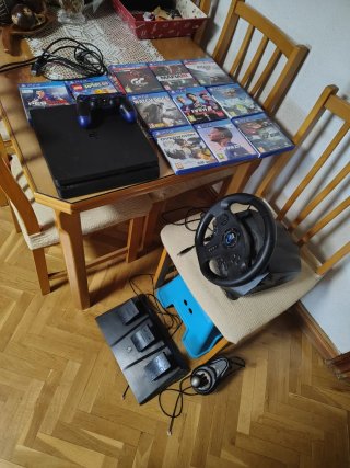 PS4 Slim 1TB + 11 Juegos + Mando + Volante