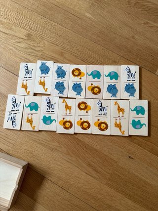 Dominó infantil de madera animales