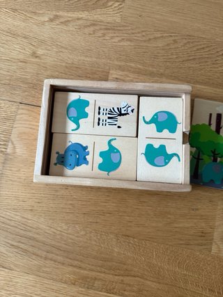 Dominó infantil de madera animales