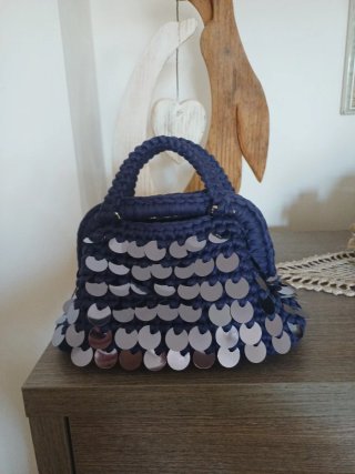 Borsa uncinetto con paillettes