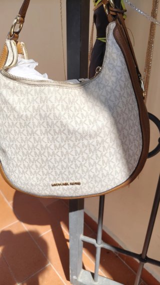 Borsa Michael Kors pelle marrone e monogram