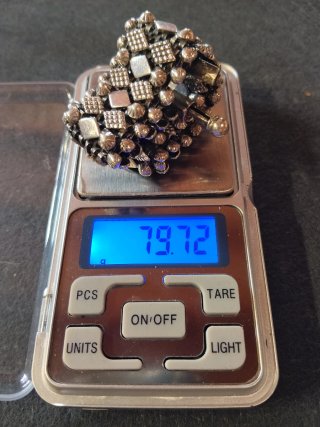 Pulsera Plata Maciza Diseño Geométrico