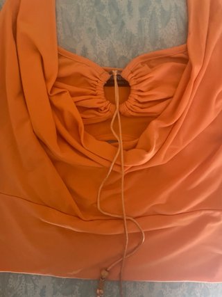 Top Frondelle Paris naranja drapeado
