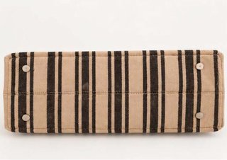 Bolso Tote Zara Rayas Beige y Negro