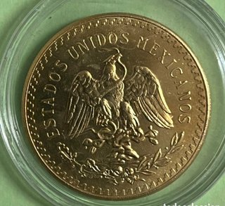 Moneda 50 Pesos mexicamos de plata y oro 1925