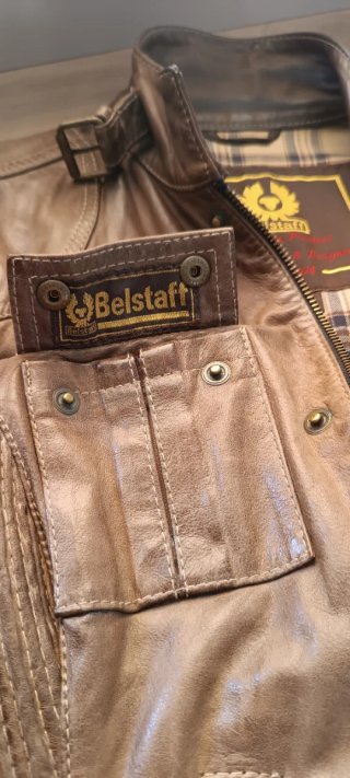 Chaqueta de piel Belstaff Marrón