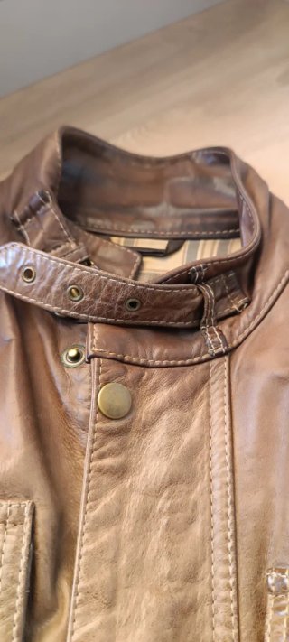 Chaqueta de piel Belstaff Marrón