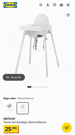 Trona bebé IKEA blanca
