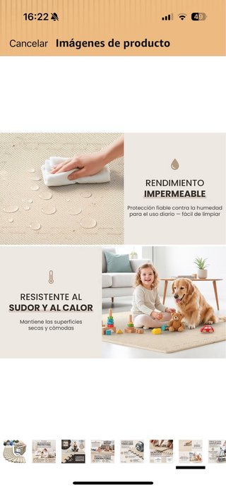 Suelo Puzzle Beige 72uds Niños/Gimnasio/Mascotas