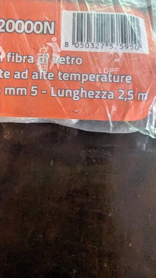 Guarnizione Fibra Vetro per Forni, Stufe, Camini