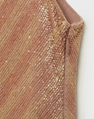Vestido Mango Capsule Beige Dorado