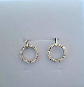 Pendientes Aro Plata Cristal Moissanita