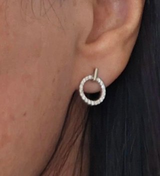 Pendientes Aro Plata Cristal Moissanita
