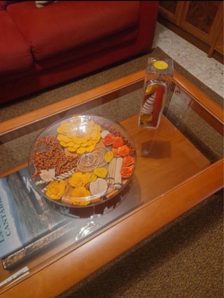 Jarrón Decorativo con Flores Secas y Velas